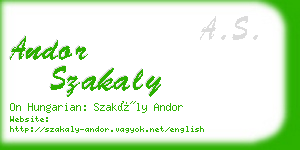 andor szakaly business card